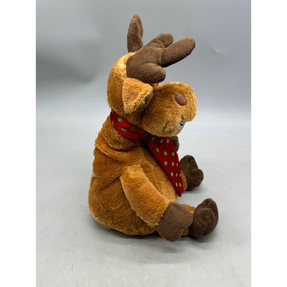Dan Dee Collectors Christmas Animated Plush Reindeer With Scarf Sings READ - Picture 6 of 8